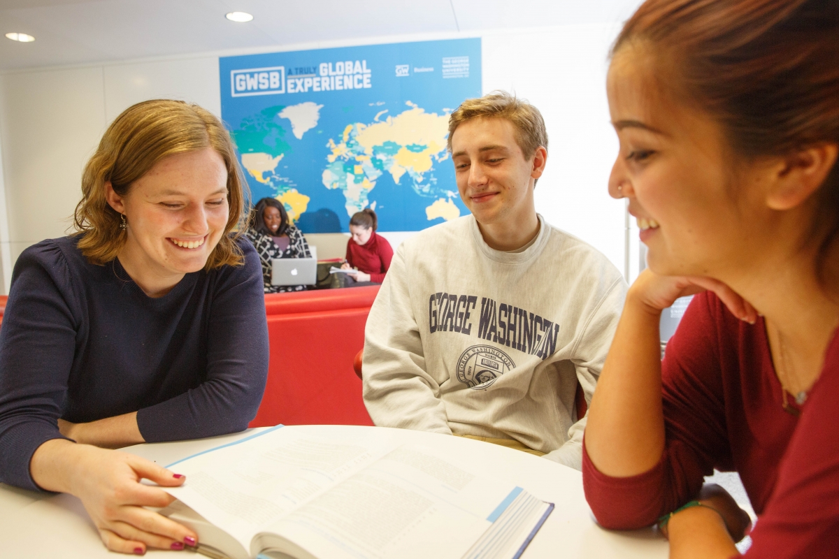 Business School Students in Duques Building